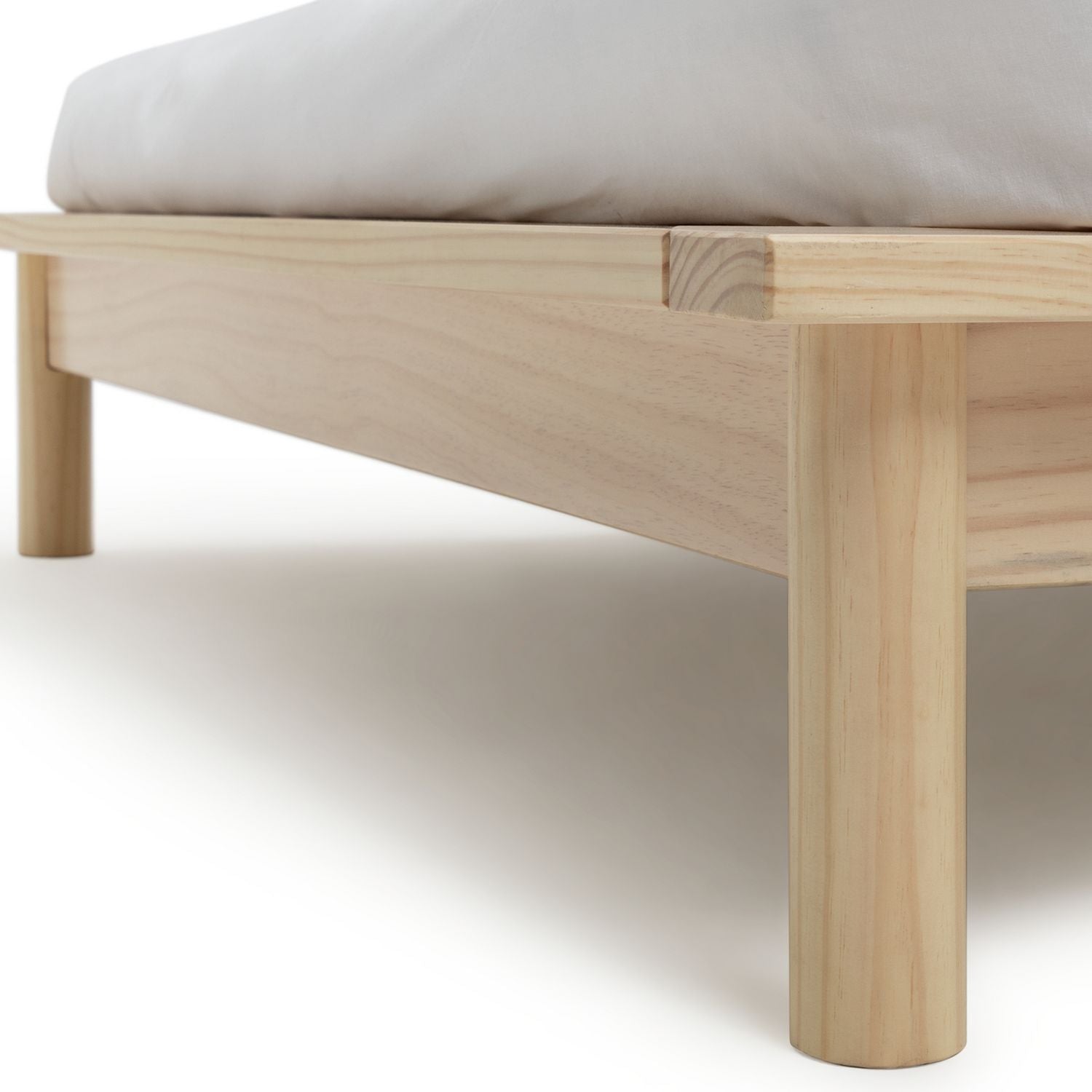 Habitat Akio Small Double Wooden Platform Bed Frame- Natural