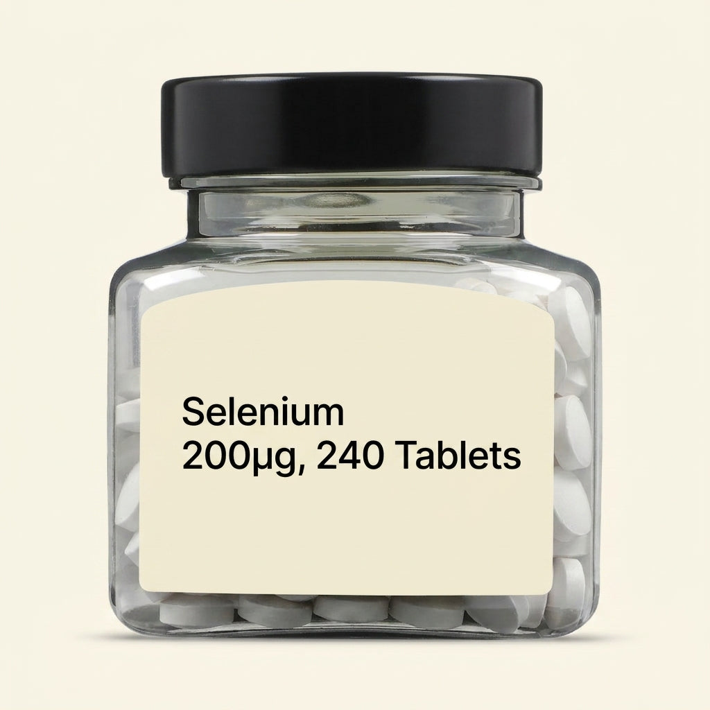 Holland & Barrett selenium supplement 200ug 240 tablets (British brand)