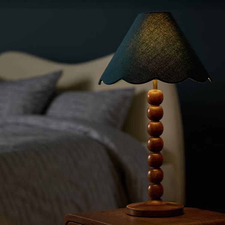 Habitat scallop edge blue lampshade 32cm, imported from the UK