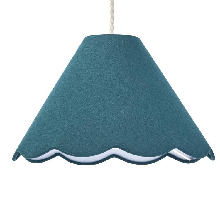 Habitat scallop edge blue lampshade 32cm, imported from the UK