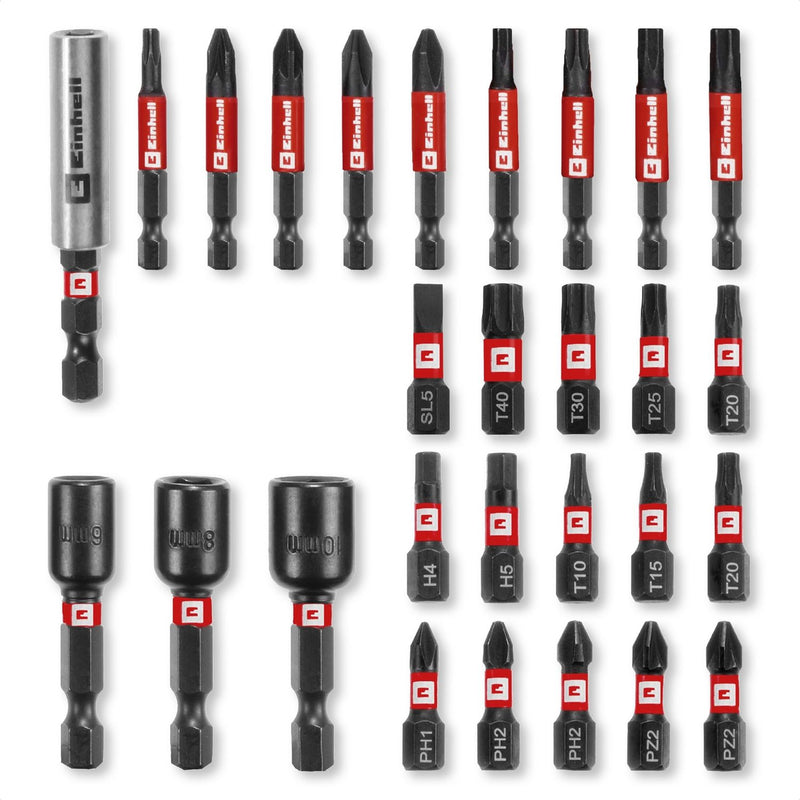 Einhell 28-piece drill bit set in storage case - British product