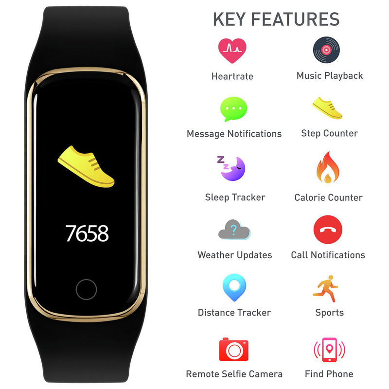 Reflex Active Series 8 black silicone strap smart watch (British brand)