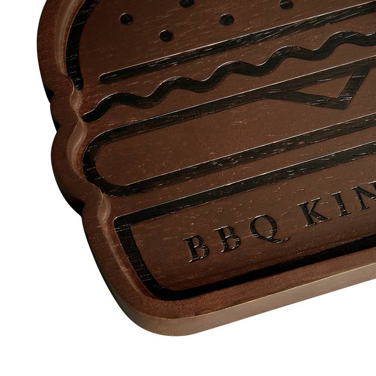 Home Barbeque King burger board rubberwood, UK version