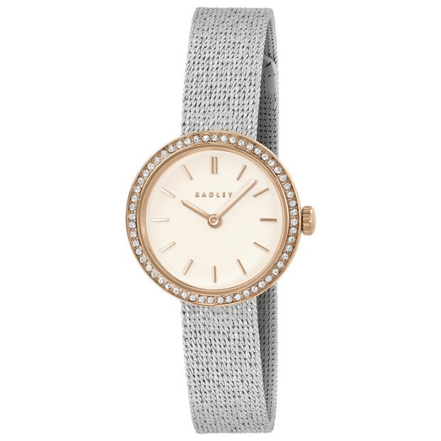 Radley stone set watch with silver mesh strap 27mm, UK version