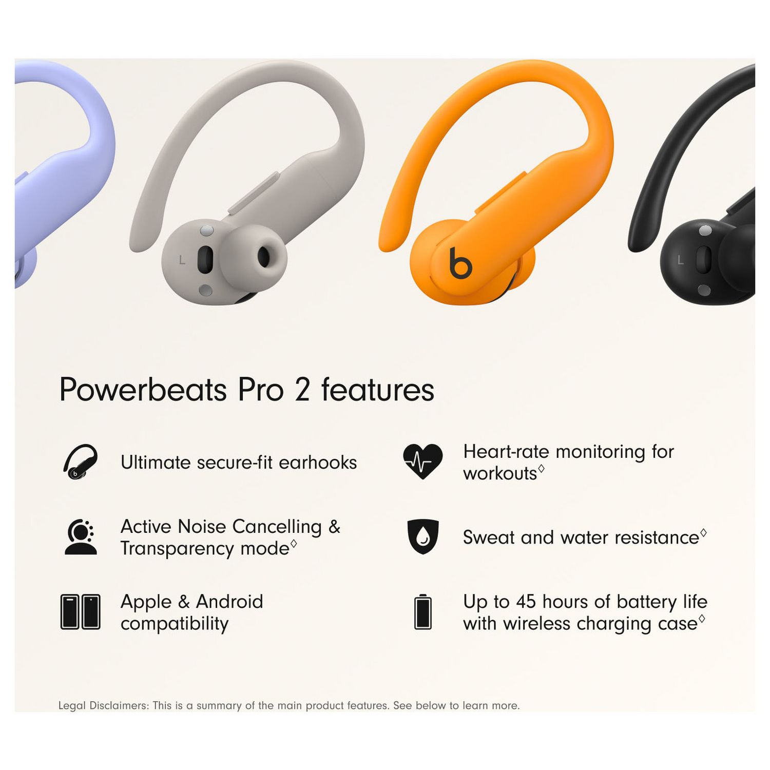 Beats Powerbeats Pro 2 orange true wireless earbuds, imported from the UK