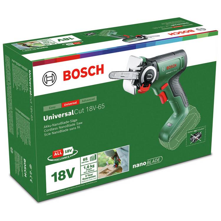Bosch UniversalCut 18V-65 cordless saw, imported from the UK