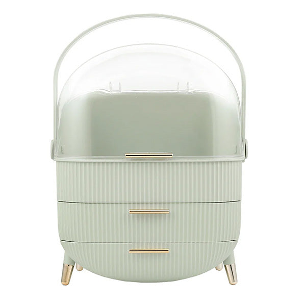 Livingandhome dustproof makeup organizer mint green 25x18.5x37cm, UK version