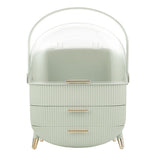 Livingandhome dustproof makeup organizer mint green 25x18.5x37cm, UK version