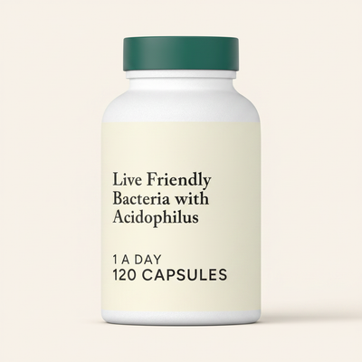 Holland & Barrett levende vennlige bakterier med Acidophilus 3 milliarder probiotiske kapsler 120