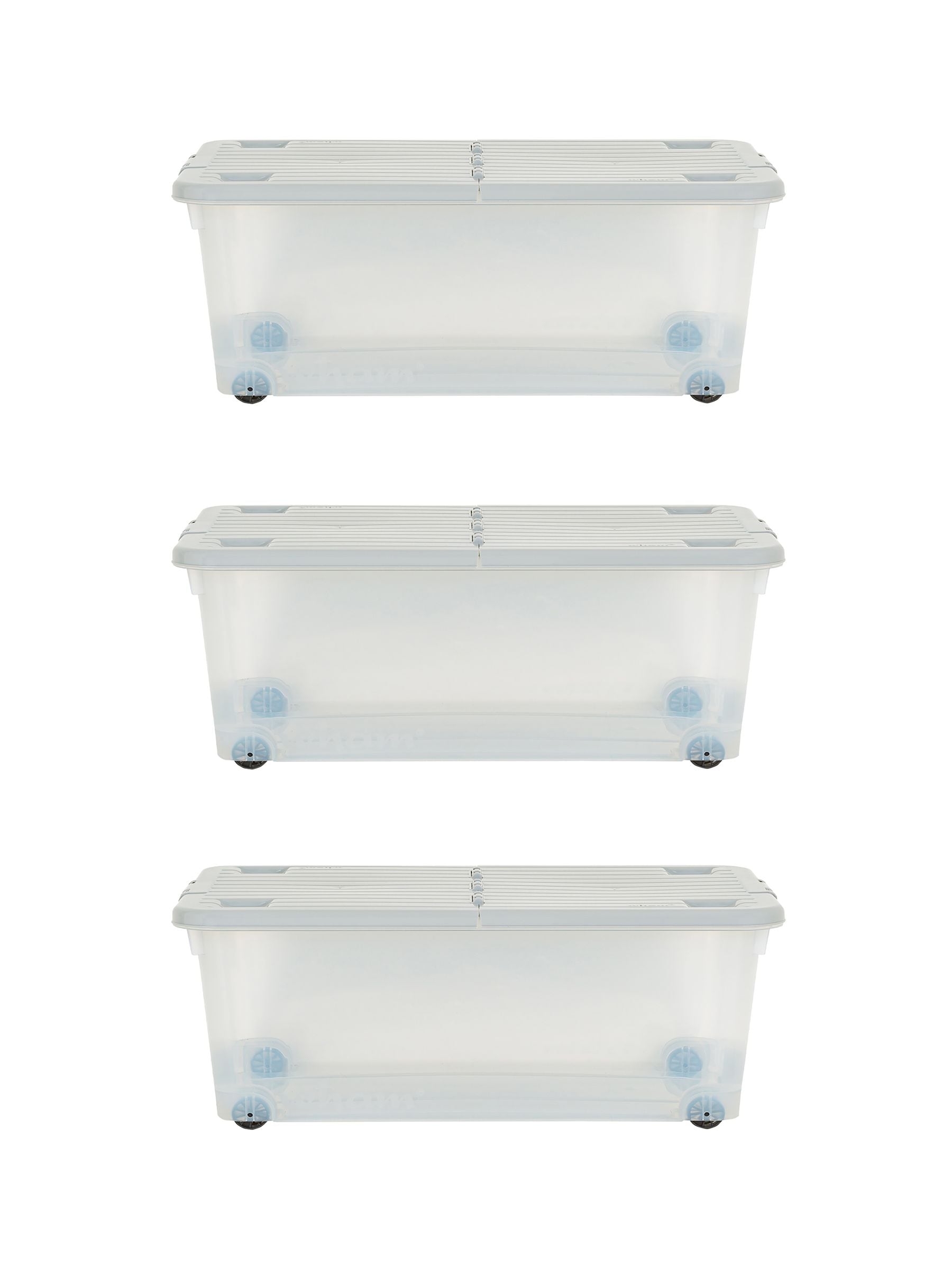 Wham clear 45L stackable storage boxes set of 3, UK version