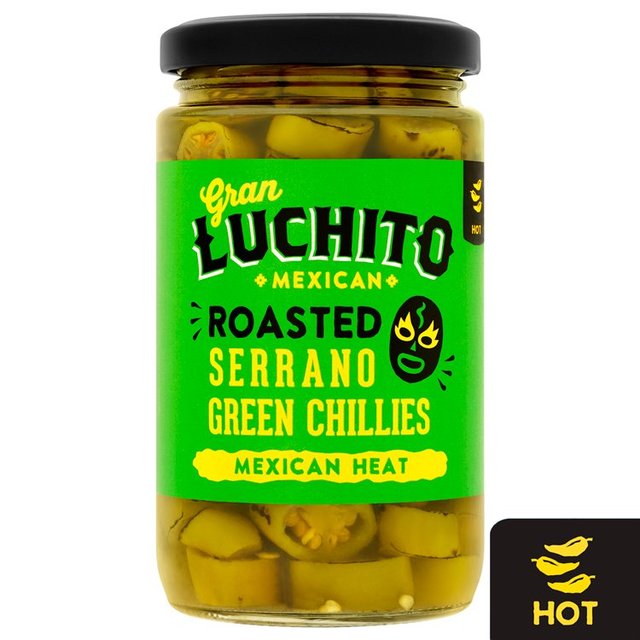 Gran Luchito Roasted Sliced Serrano Green Chillies for Fajita & Taco   215g GOODS M&S   