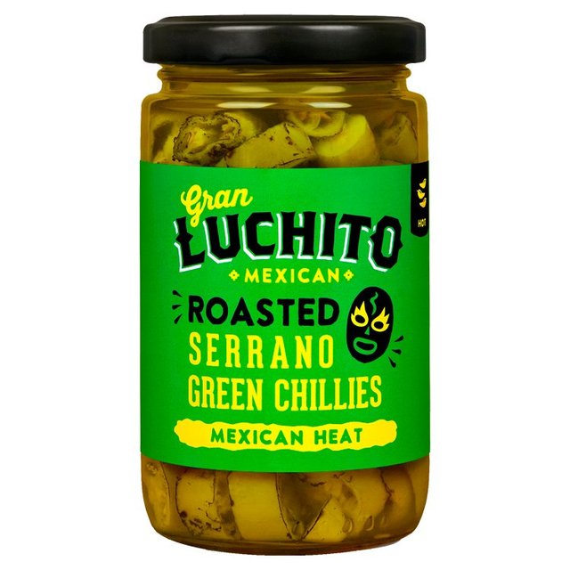 Gran Luchito Roasted Sliced Serrano Green Chillies for Fajita & Taco   215g GOODS M&S   