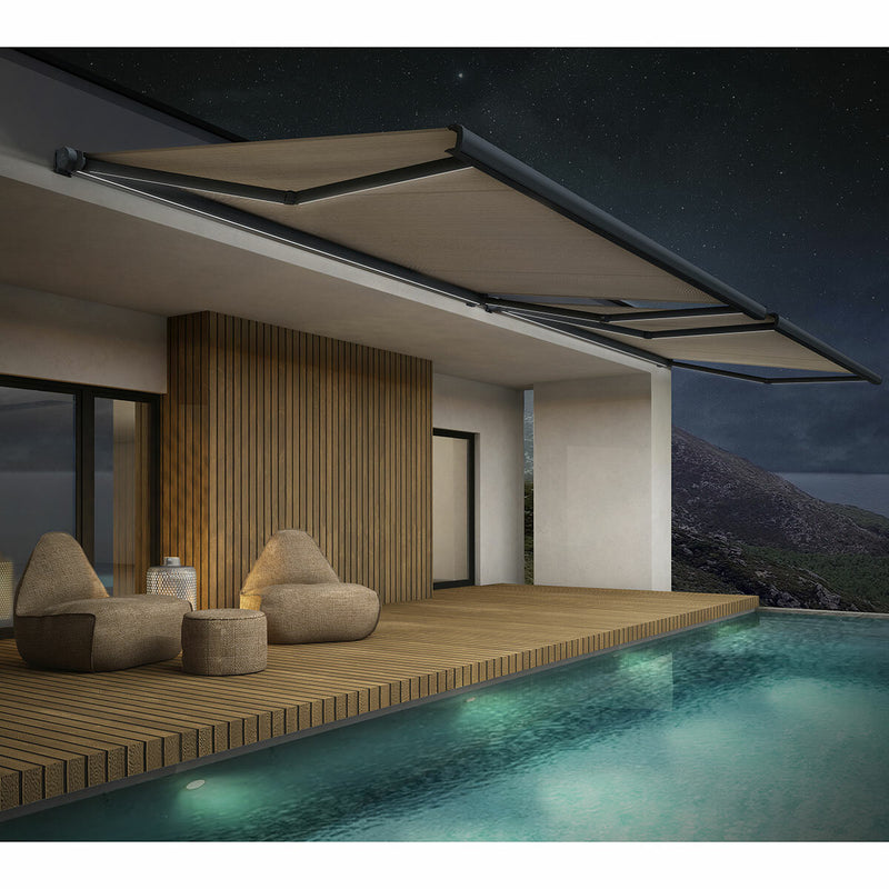 Olympus Hera retractable patio awning with LED lighting - British product