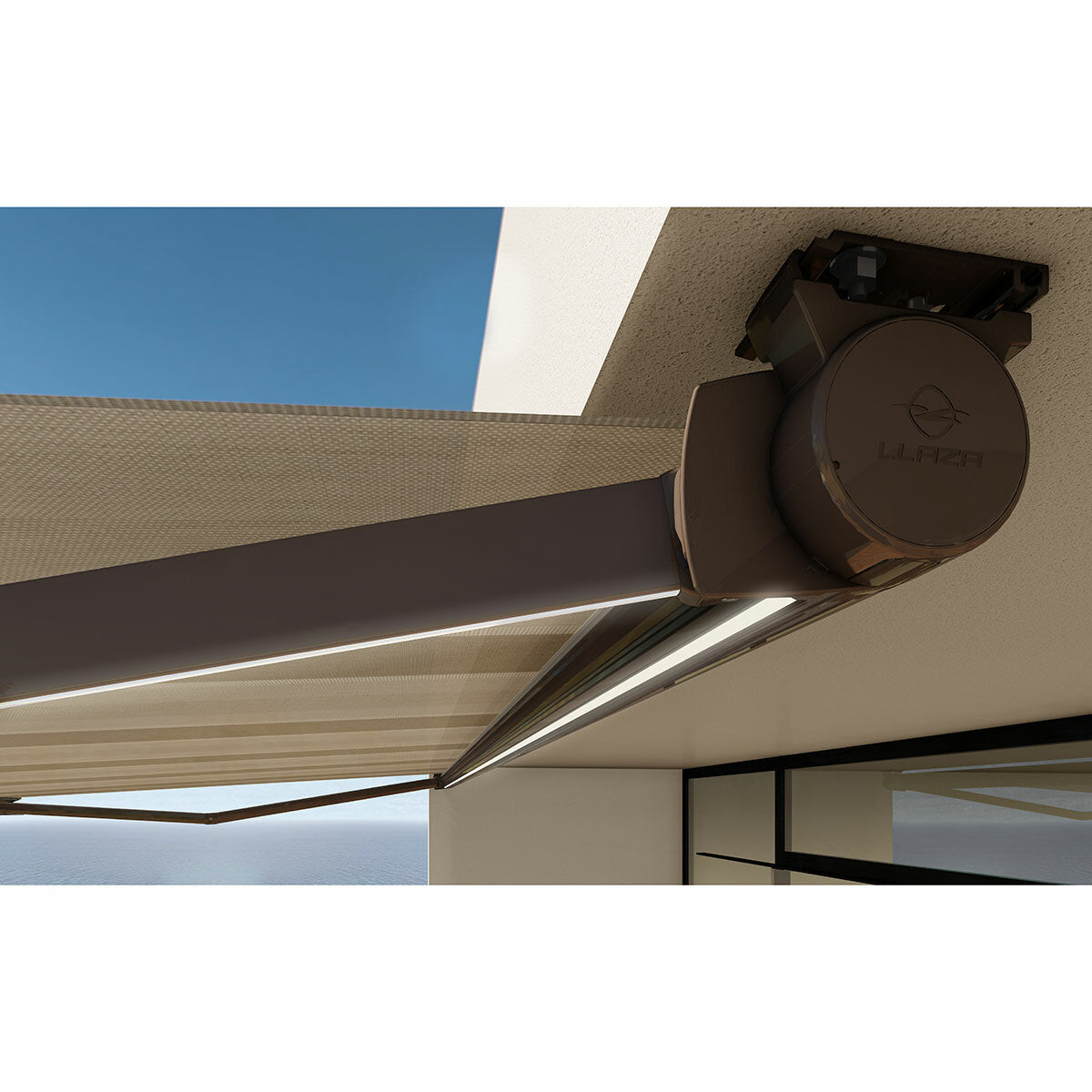 Olympus Hera retractable patio awning with LED lighting - British product