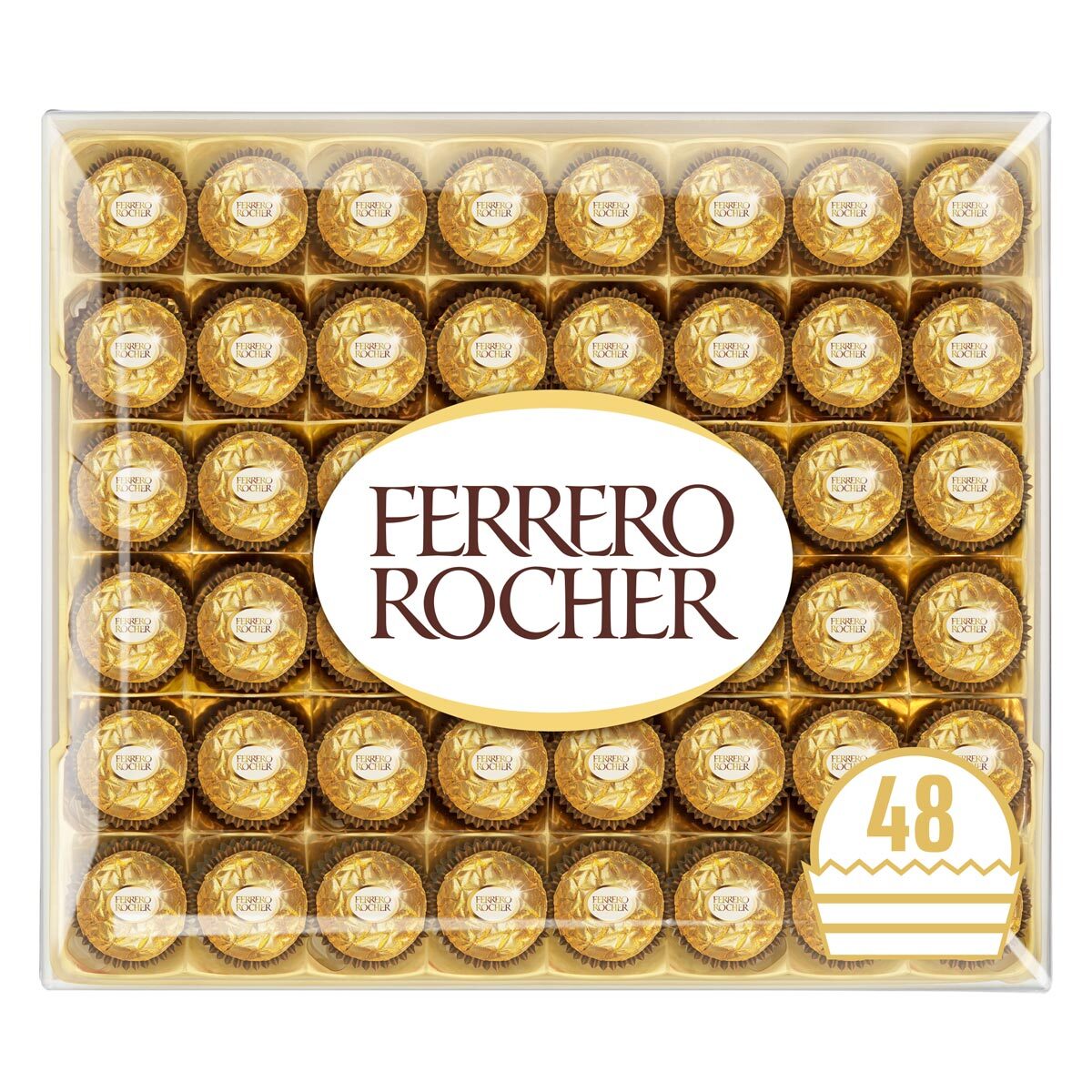 Ferrero Rocher 48 piece chocolate gift box with hazelnuts, 600g - British product