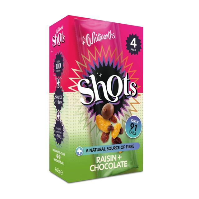 Whitworths Shots Snack Pack Raisin & Chocolate   4 per pack