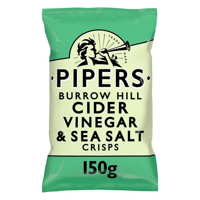 Pipers Burrow Hill Cider Vinegar & Sea Salt Sharing Bag Crisps   150g