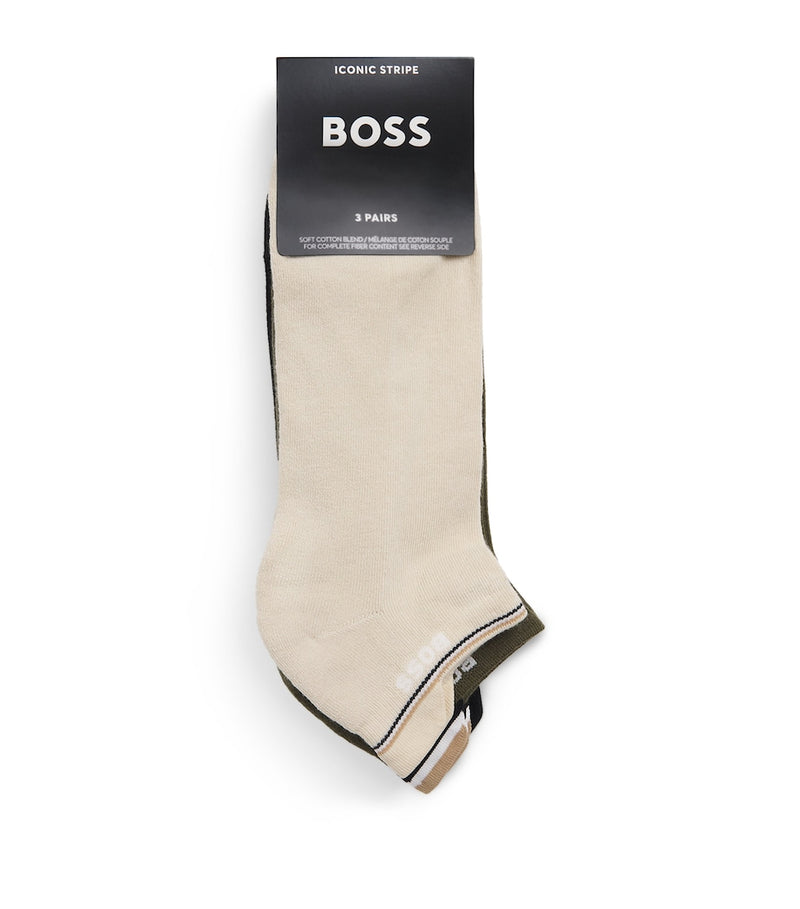 BOSS logo stripe socks pack of 3, imported from the UK