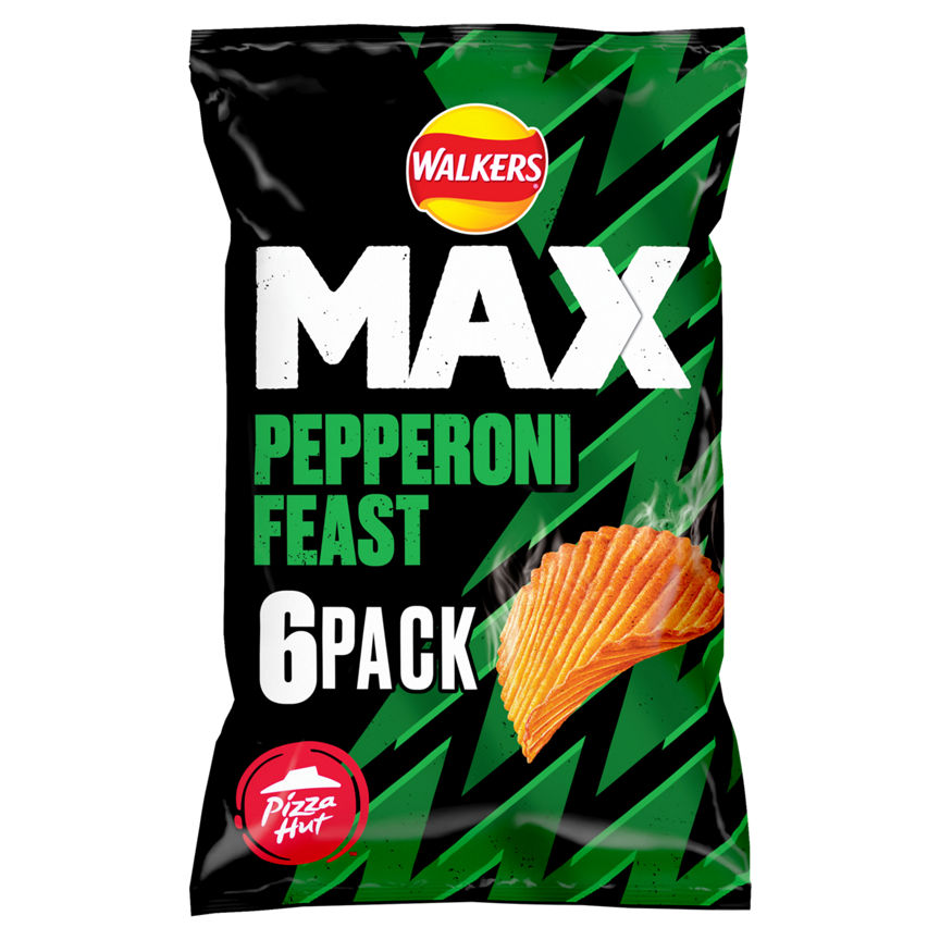 Walkers Max Pizza Hut Pepperoni Feast Multipack Crisps 6x27g