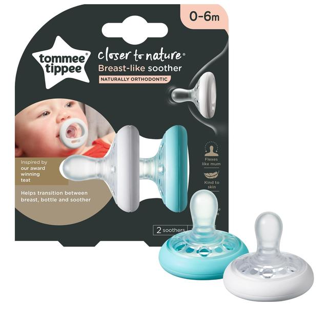 Tommee Tippee 0-6m Breastlike Soothers x2   2 per pack GOODS M&S   