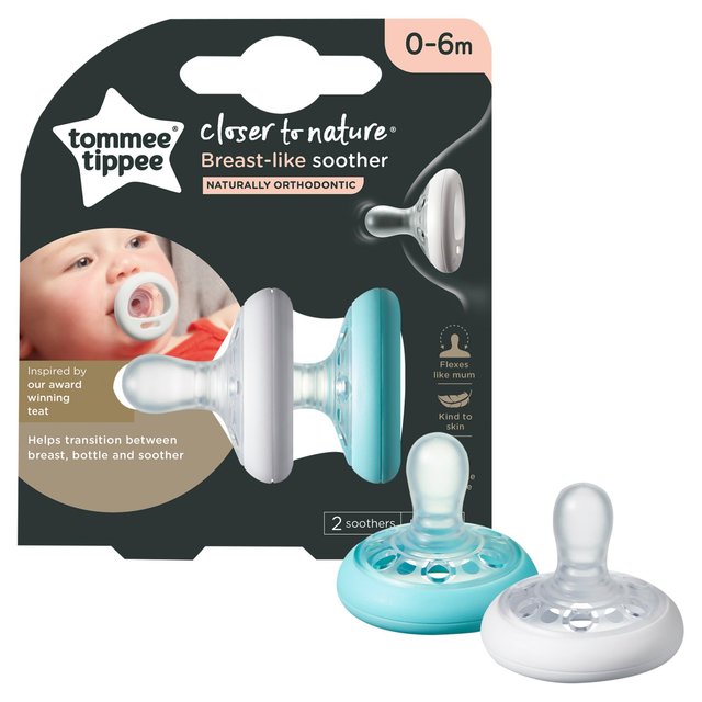 Tommee Tippee 0-6m Breastlike Soothers x2   2 per pack GOODS M&S   