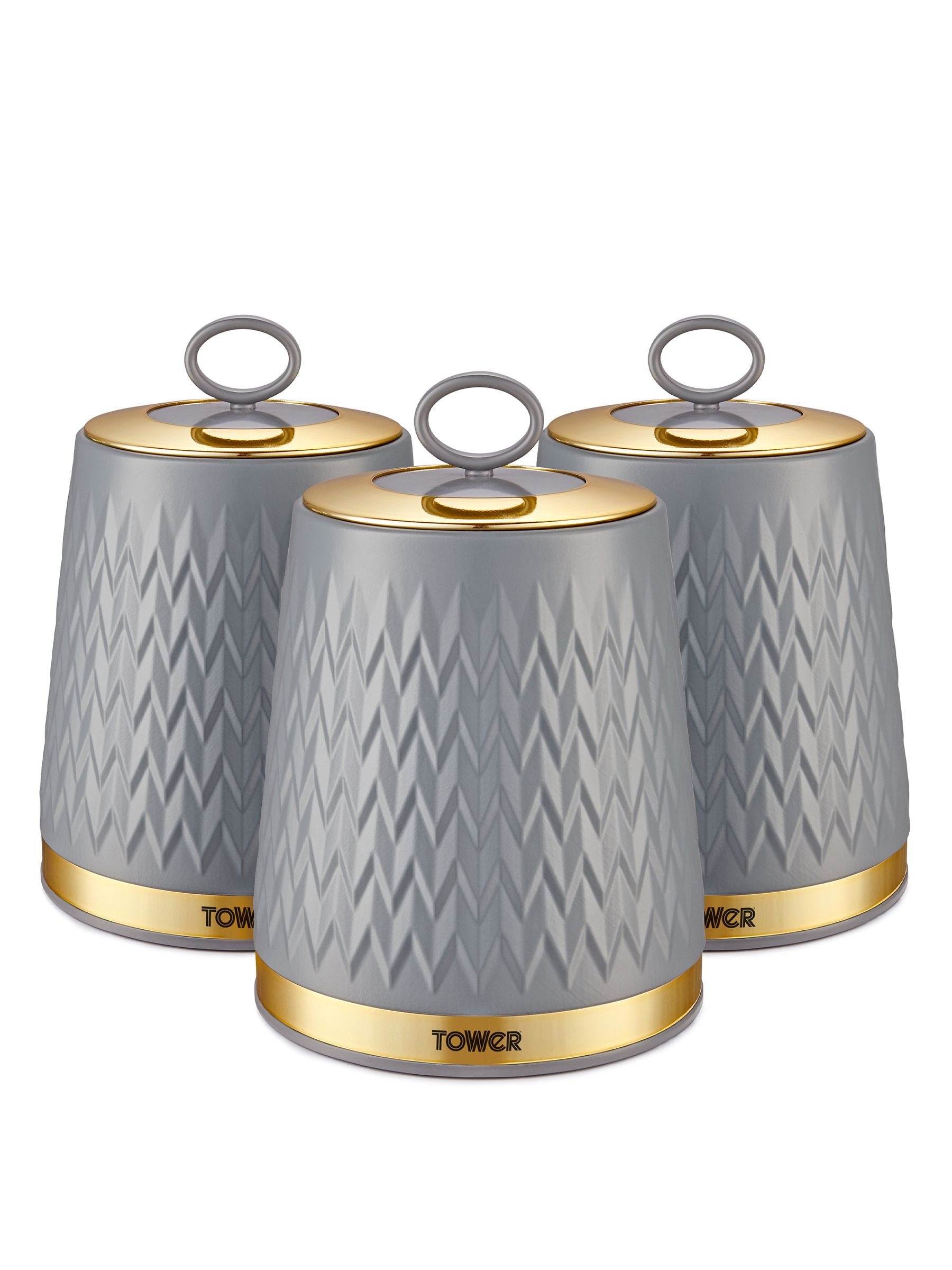 Tower grey Empire storage jars 1.3L (British brand)