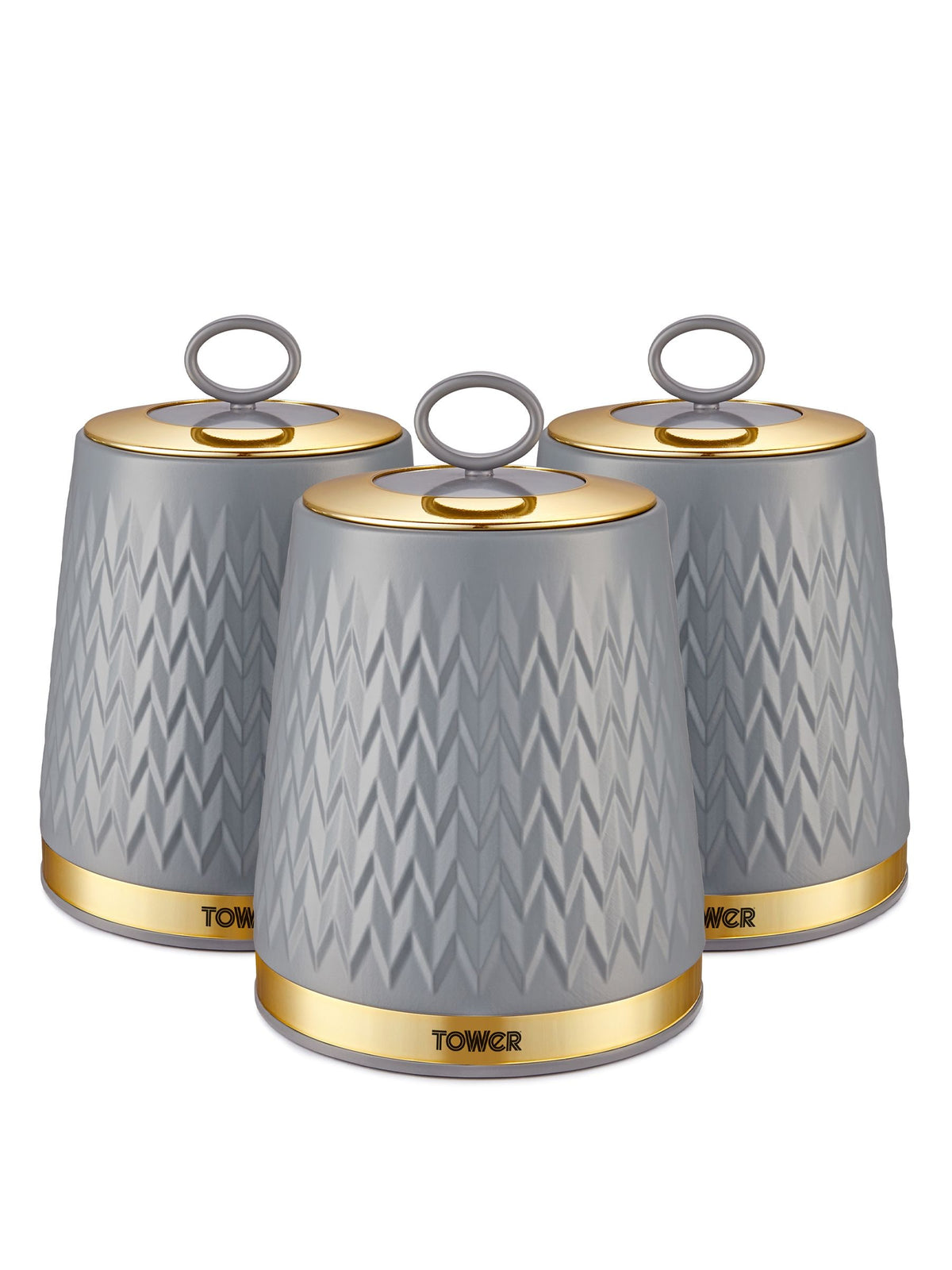 Tower grey Empire storage jars 1.3L (British brand)
