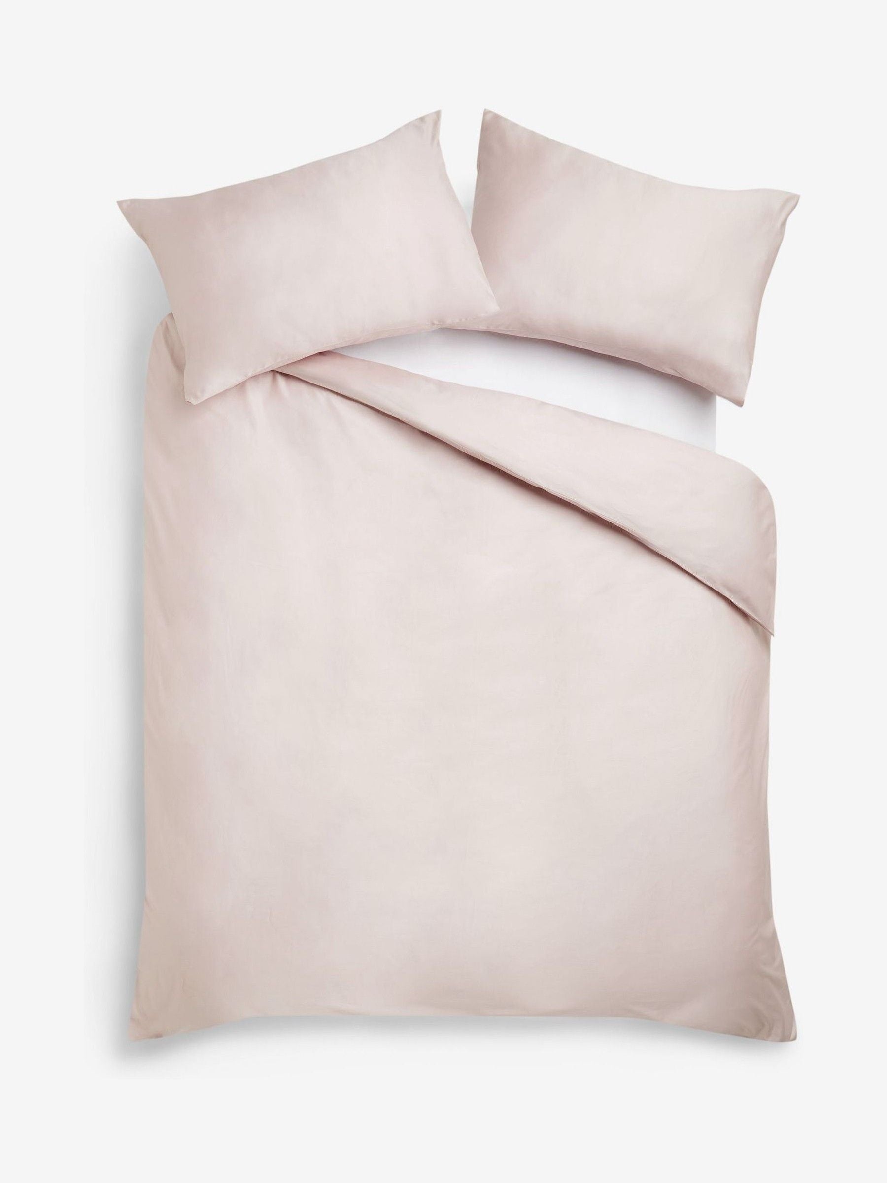 Blush pink Egyptian cotton sateen duvet cover and pillowcase set - British product