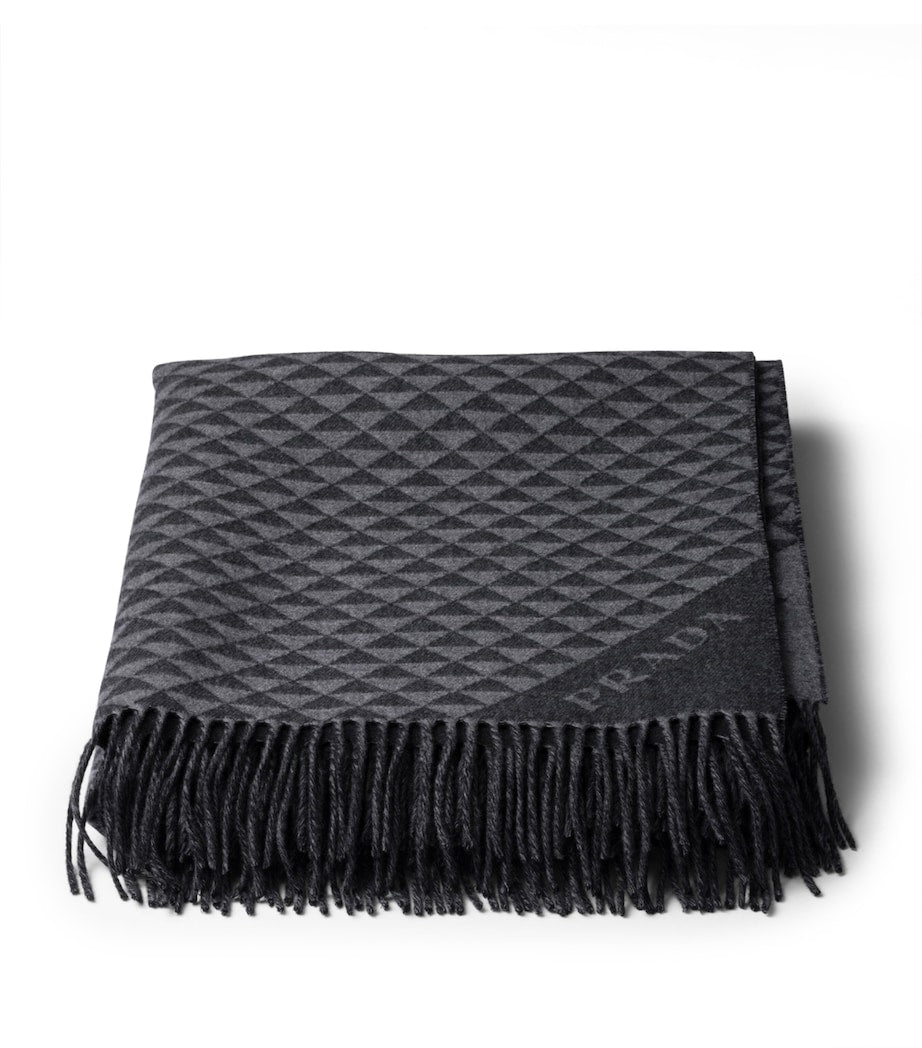 Prada Wool-Cashmere Symbole Throw, imported from the UK