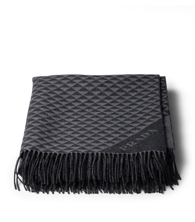 Harrods Prada Double Wool-Cashmere Symbole Throw- Buy online at McGrocer