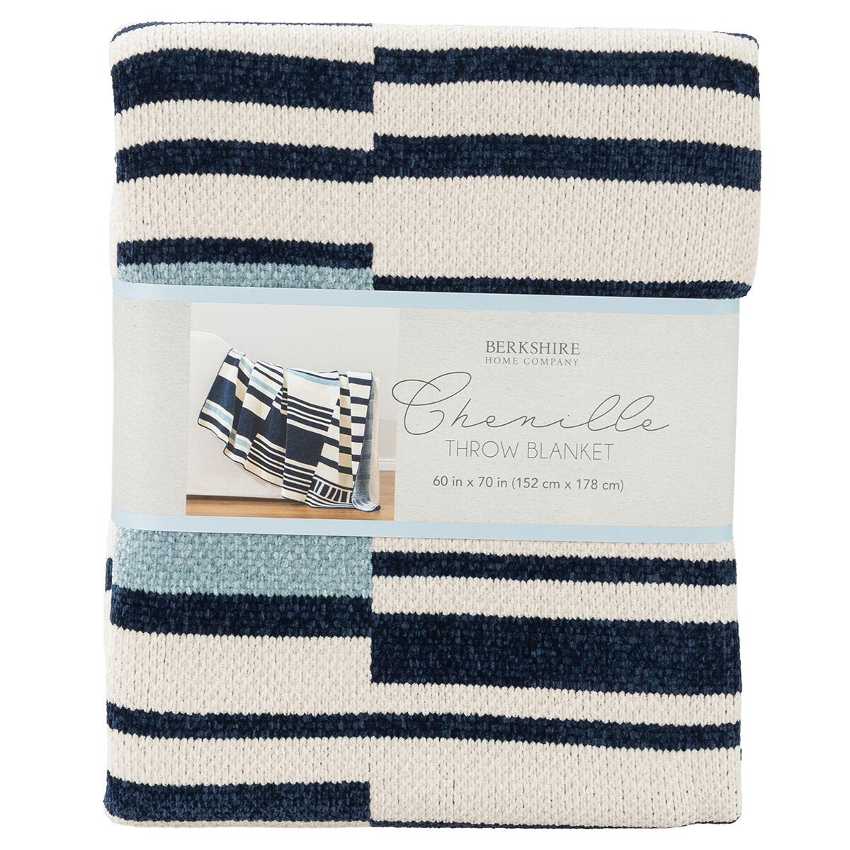 Berkshire Chenille striped throw 152x178 cm (British brand)