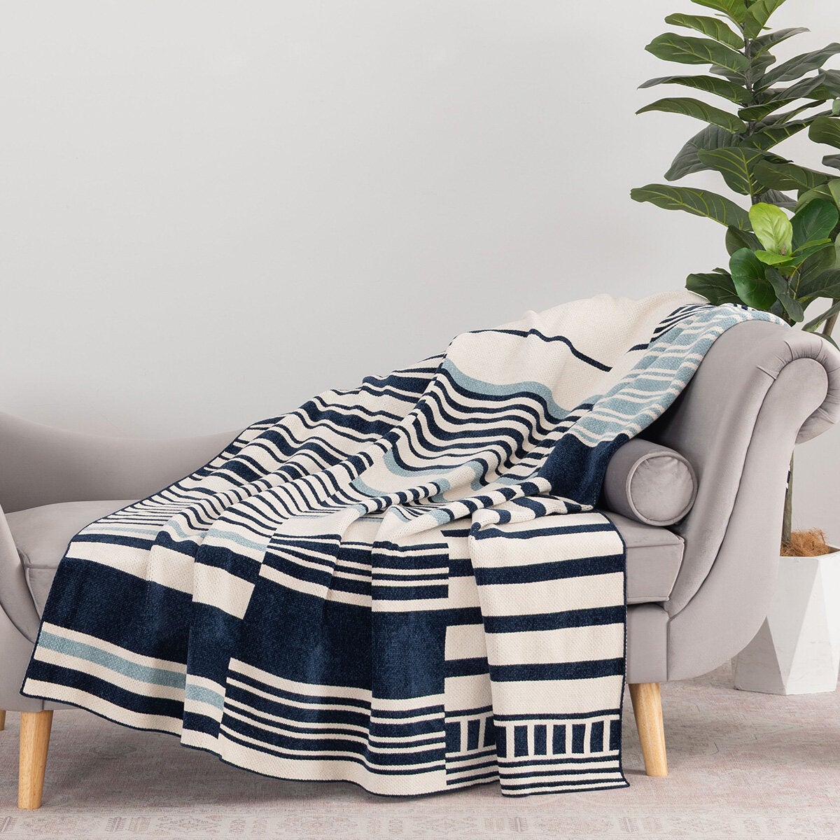 Berkshire Chenille striped throw 152x178 cm (British brand)