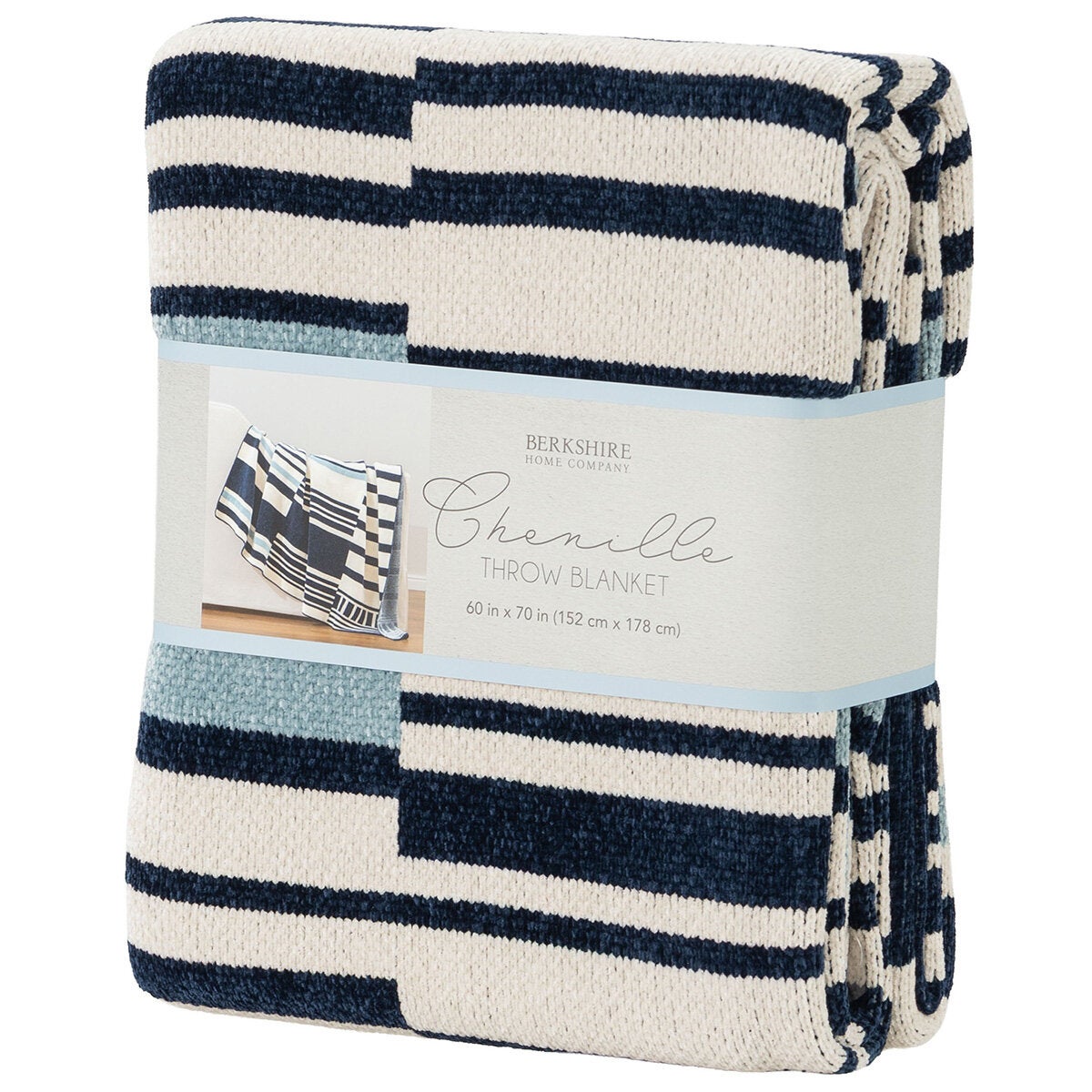 Berkshire Chenille striped throw 152x178 cm (British brand)
