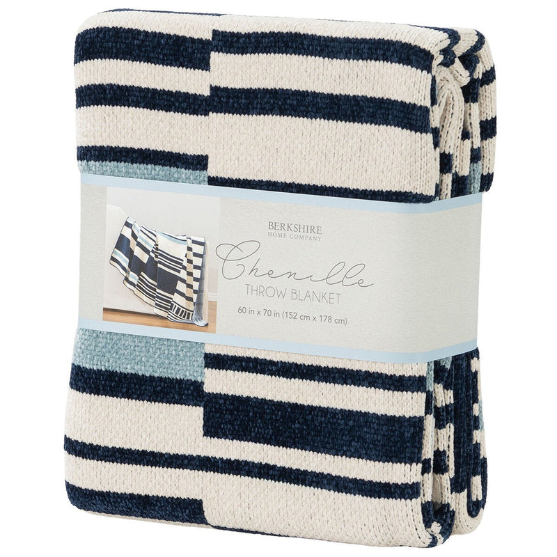 Berkshire Chenille striped throw 152x178 cm (British brand)