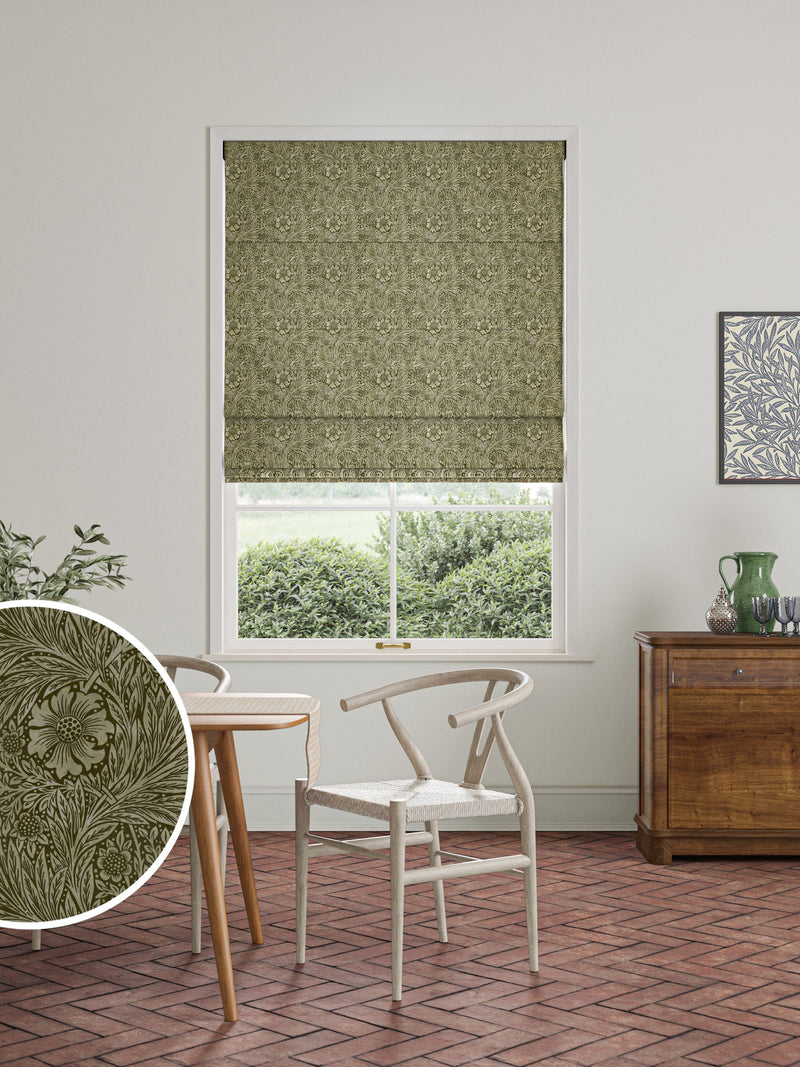William Morris At Home Green Marigold Velvet Roman blinds (British brand)