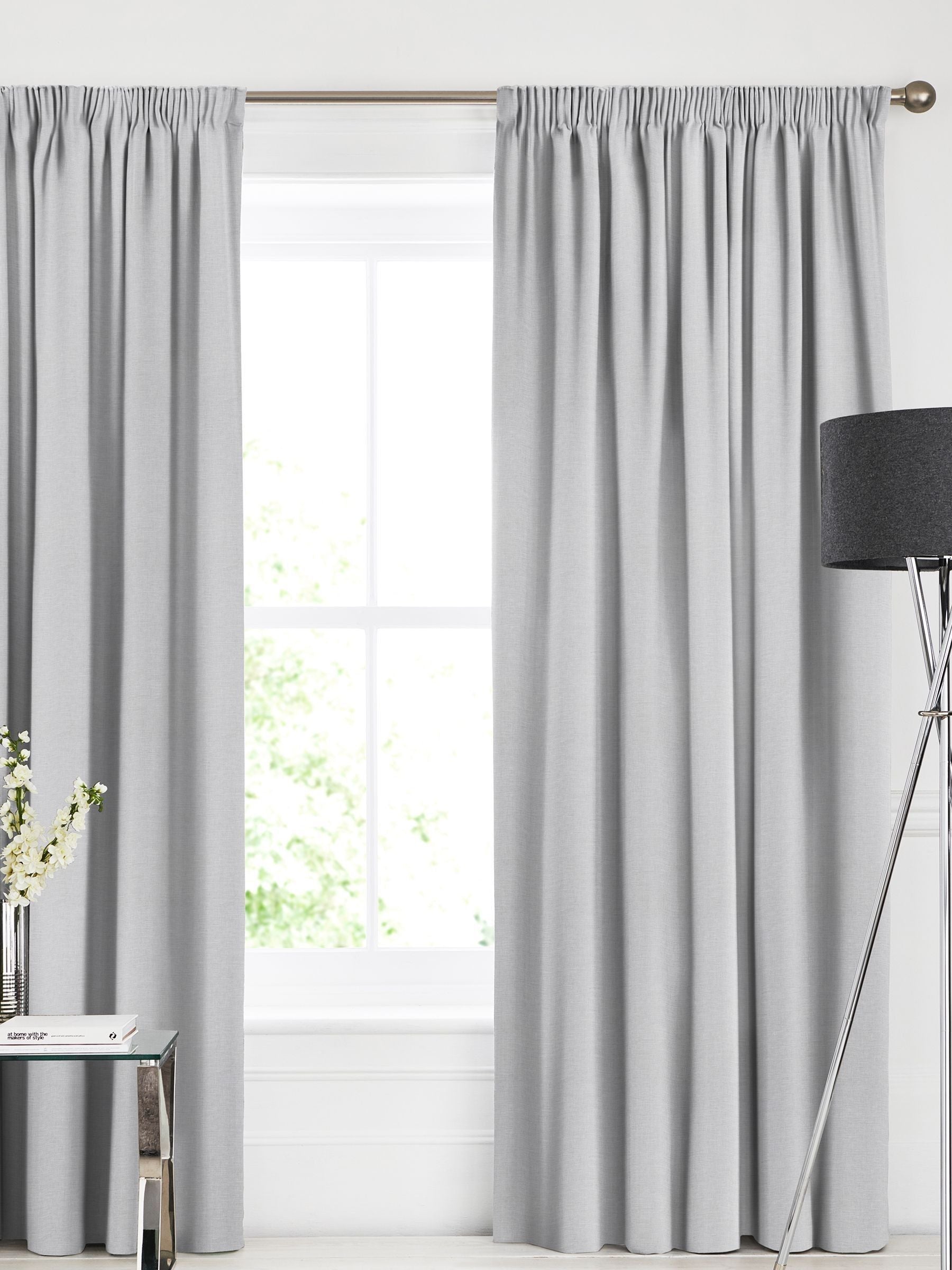 Silver Soho made to measure curtains polycotton blend (British brand)