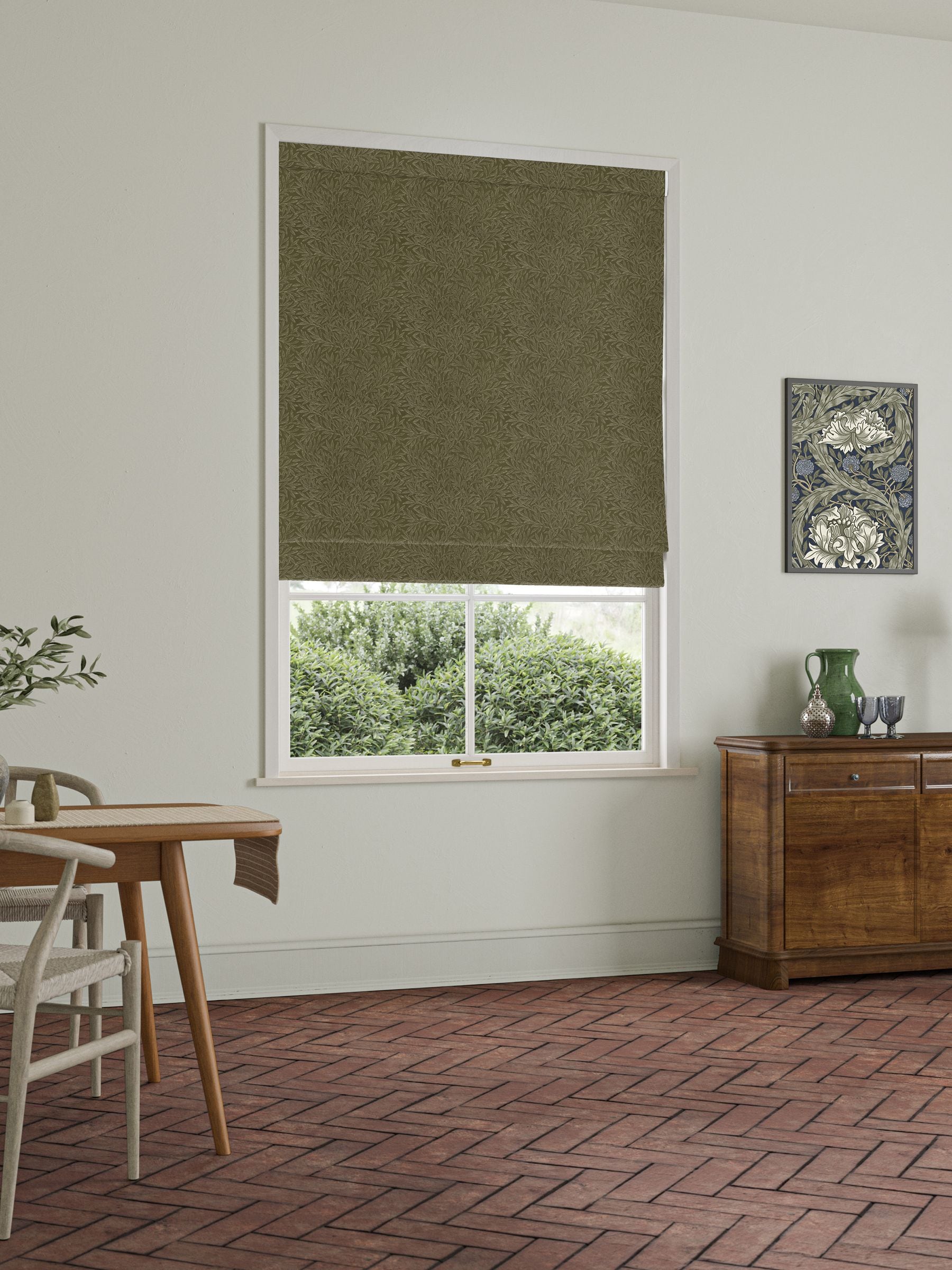 William Morris Green Willow roman blind made to measure, UK version