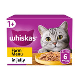 WHISKAS 1+ Cat Tins Farm Menu in Jelly   6 x 400g GOODS M&S   