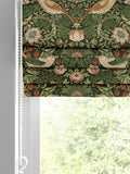 William Morris roman blind Strawberry Thief velvet, imported from the UK
