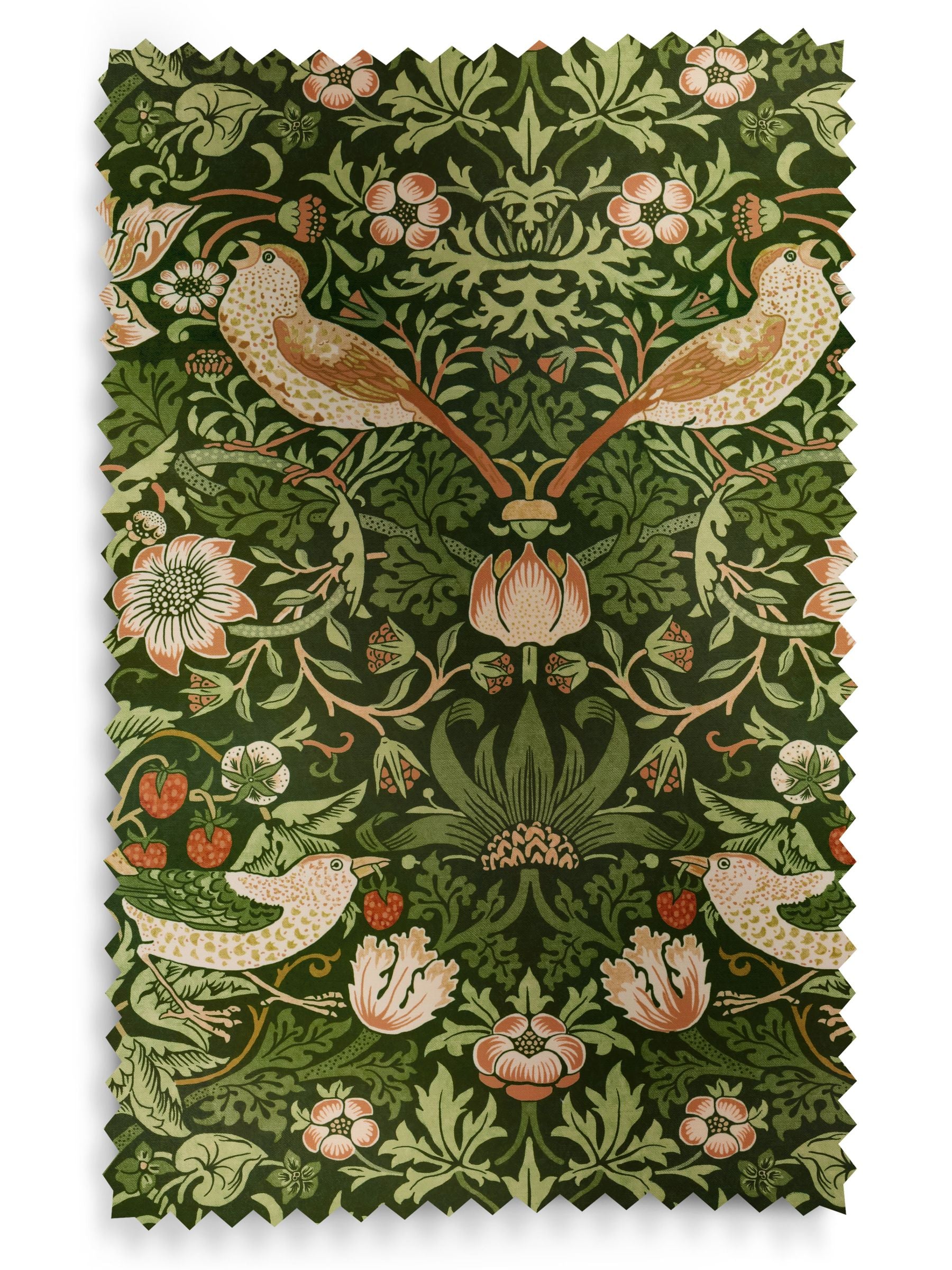 William Morris roman blind Strawberry Thief velvet, imported from the UK