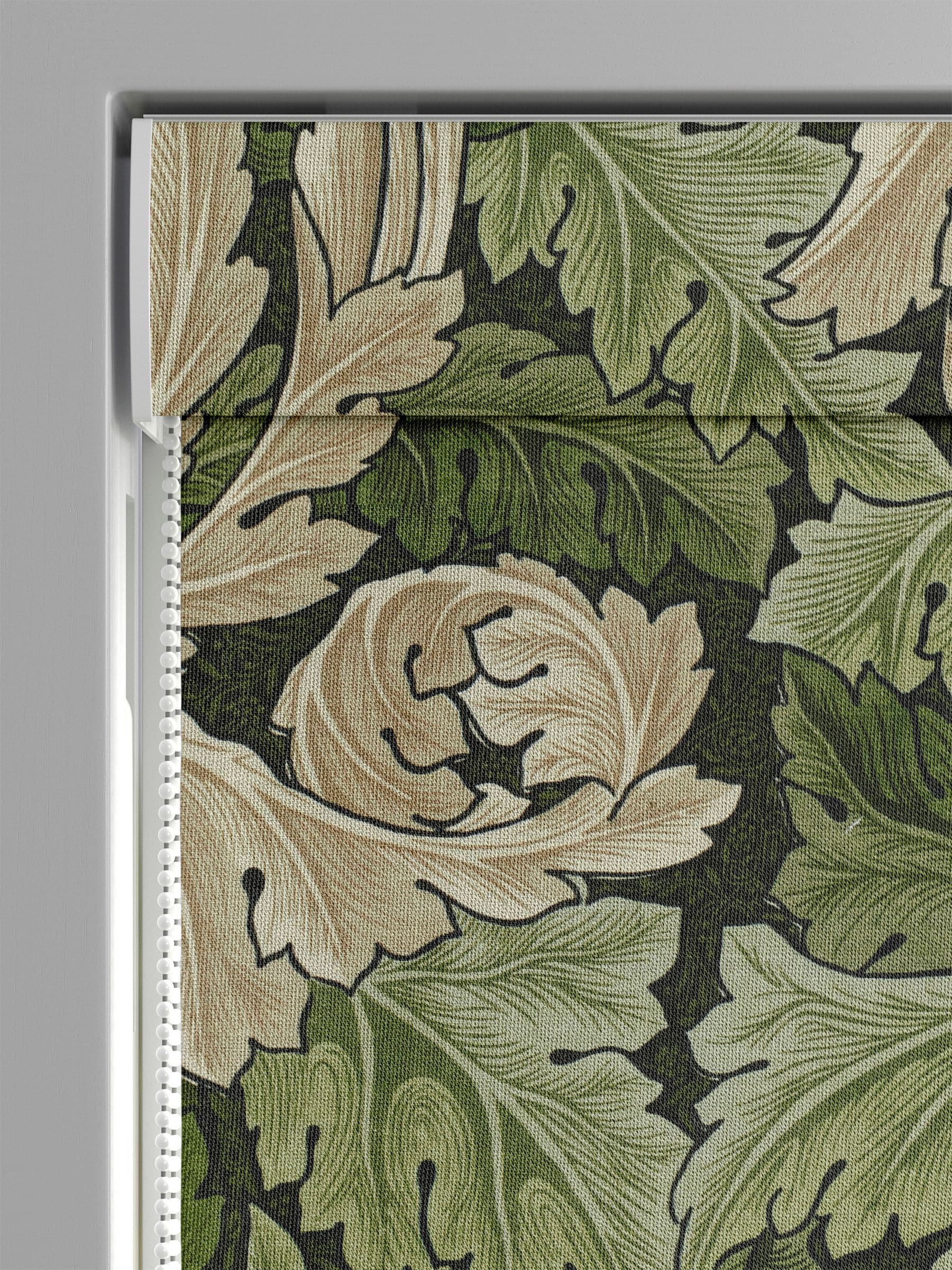 William Morris Green Acanthus made to measure Roman blinds, UK version
