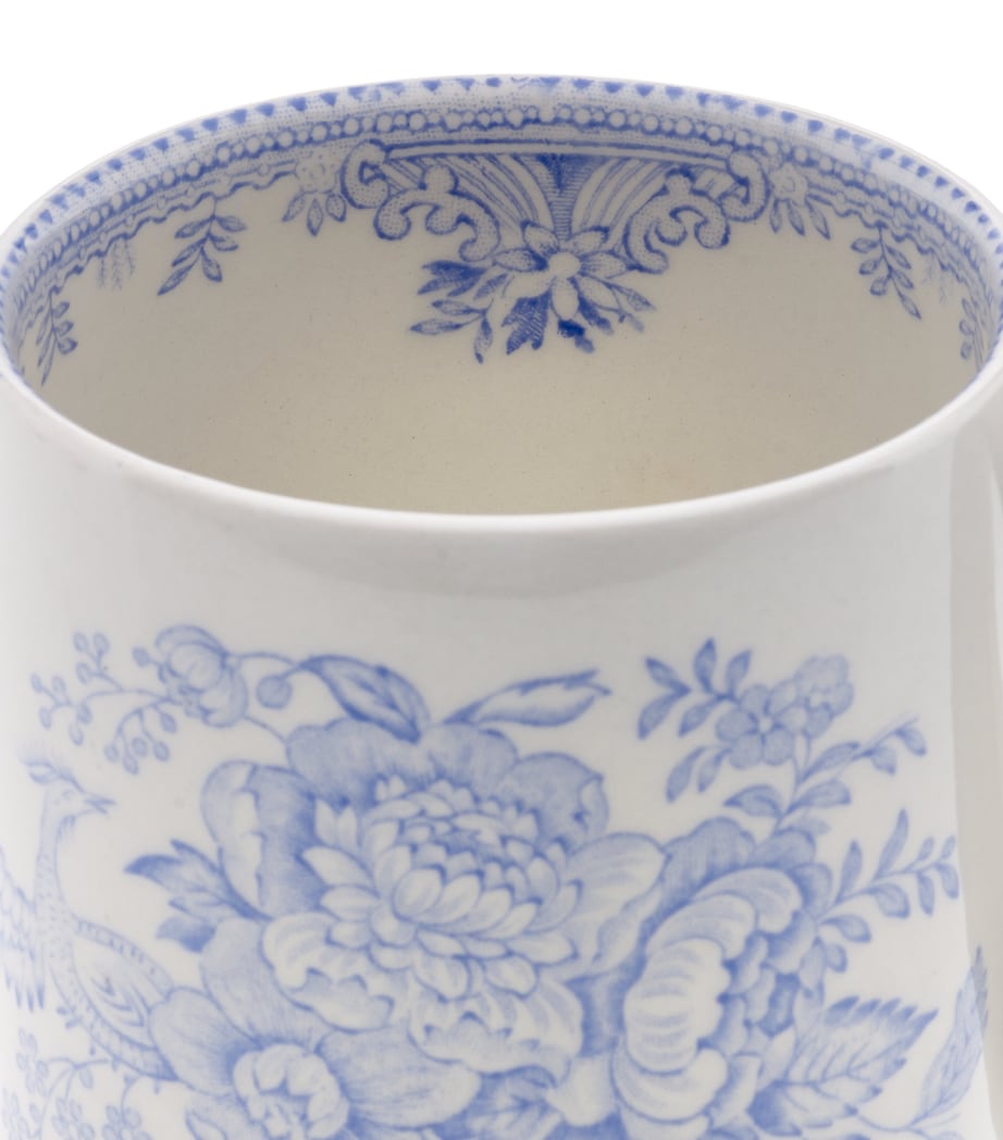 Burleigh handmade Blue Asiatic Pheasants earthenware mug, UK version