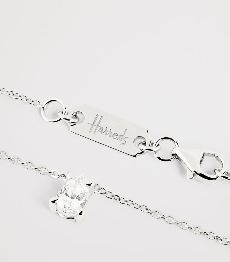 Harrods white gold diamond pendant necklace 0.50ct (British brand)
