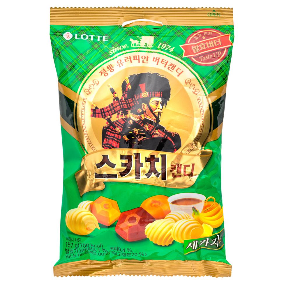 Lotte Scotch Candy coffee butter banana hard sweets (British brand)