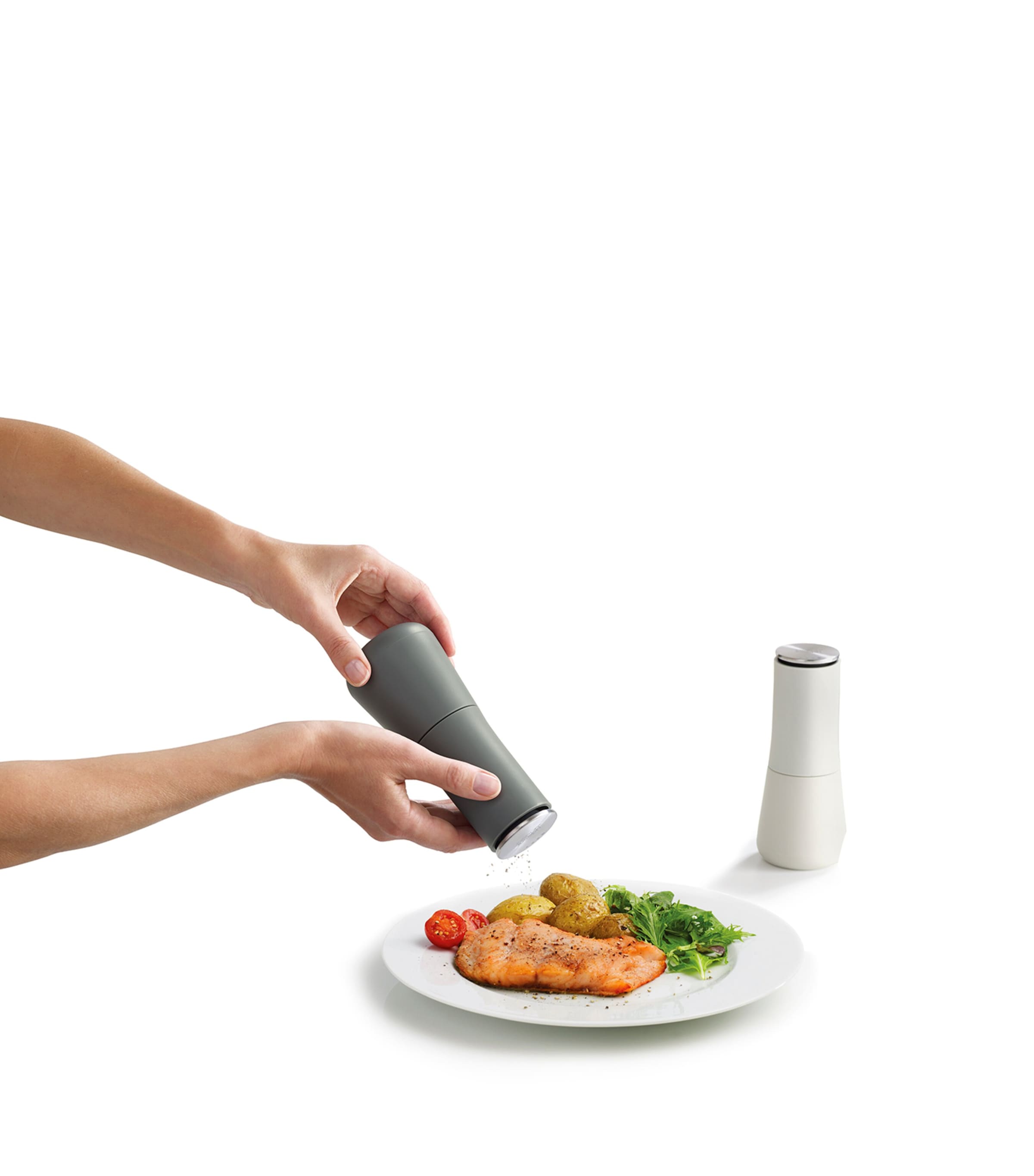 Joseph Joseph Milltop salt and pepper mills, UK version