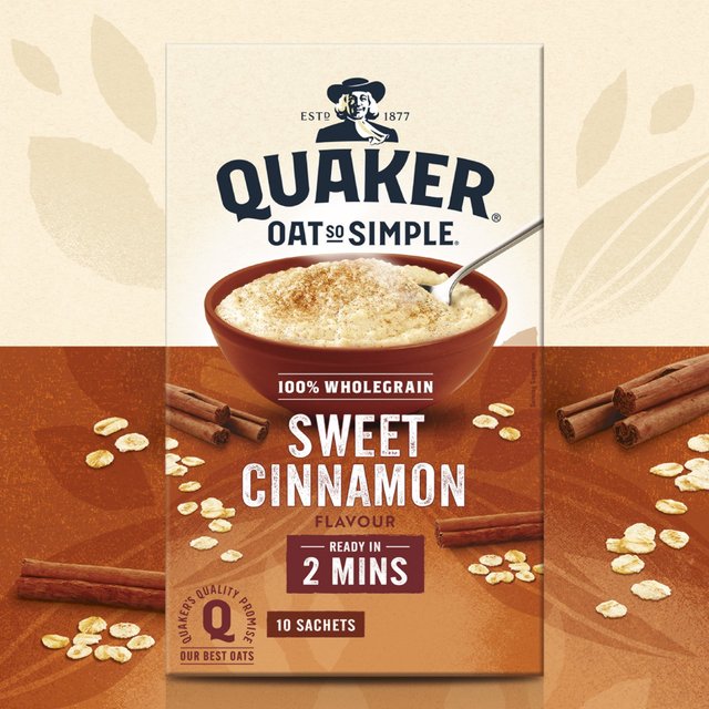 Quaker Oat So Simple Sweet Cinnamon Porridge Sachets Cereal   10 per pack Cereals M&S   