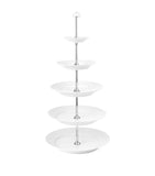 Royal Copenhagen white fluted 5-layer étagère cake stand, imported from the UK
