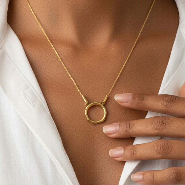 MUCHV women's fine chain necklace with charm clasp, imported from the UK
