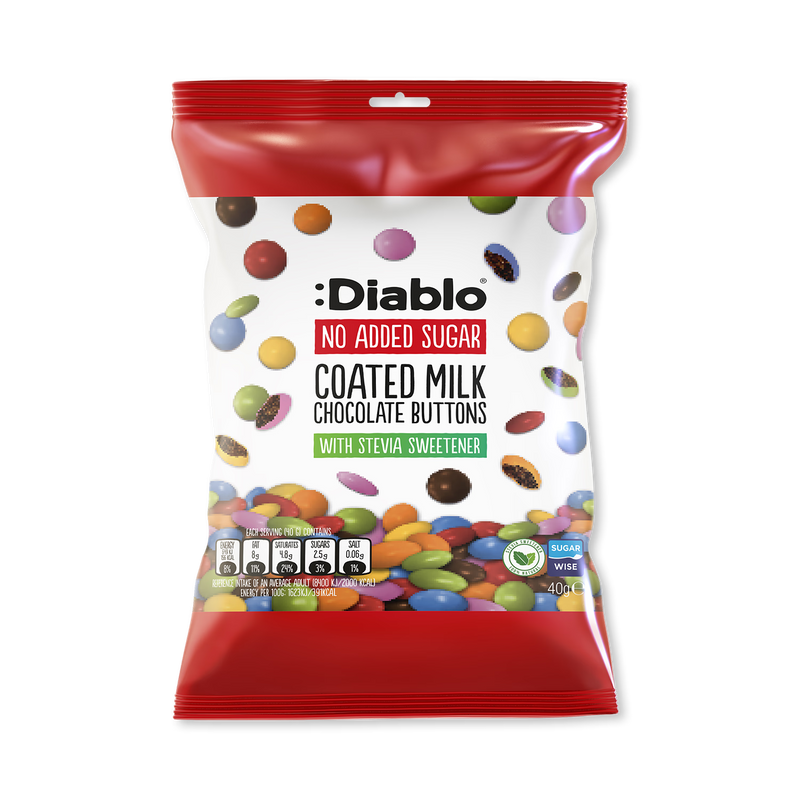Diablo no added sugar chocolate buttons 40g - British product