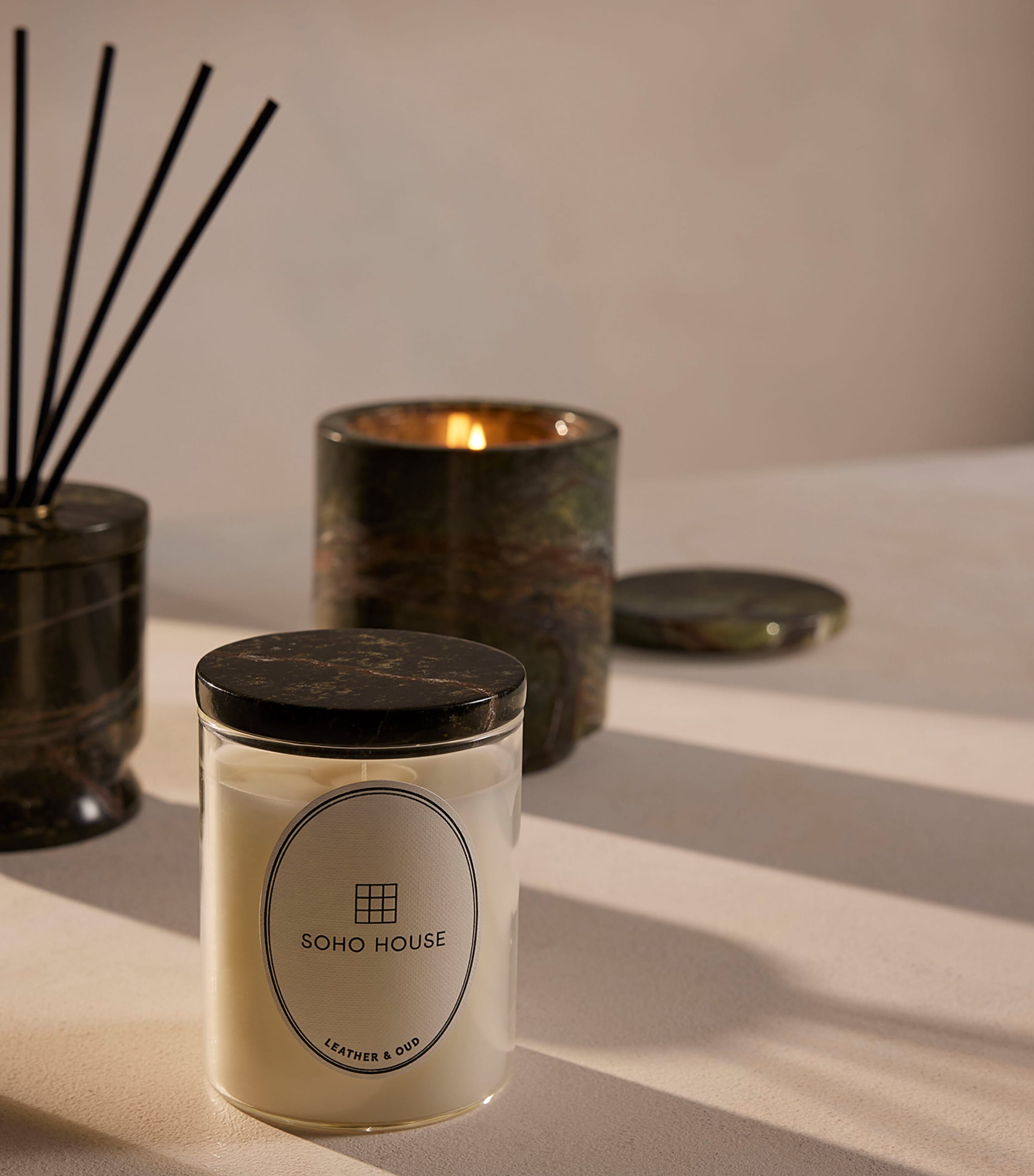 Soho Home Leather & Oud Candle 250g (British brand)